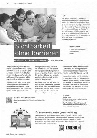 Beitrag IRENE website Parität Inform